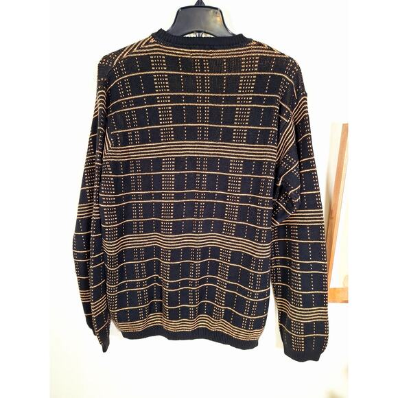 Claiborne Men's Vintage Gold and Black Sweater Size Medium - Picture 4 of 5
